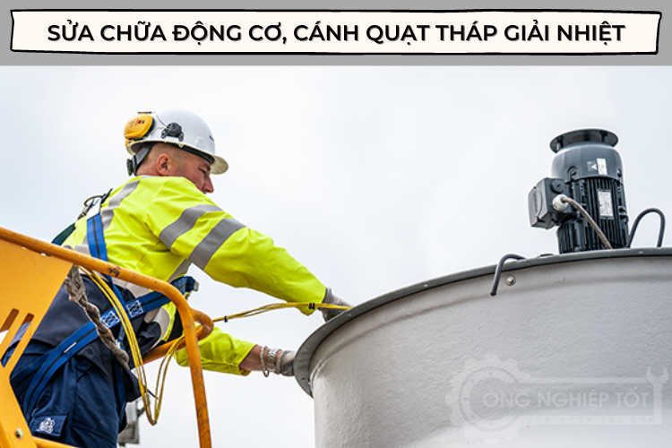 Cánh quạt FRP và motor tháp giải nhiệt TECO 5HP